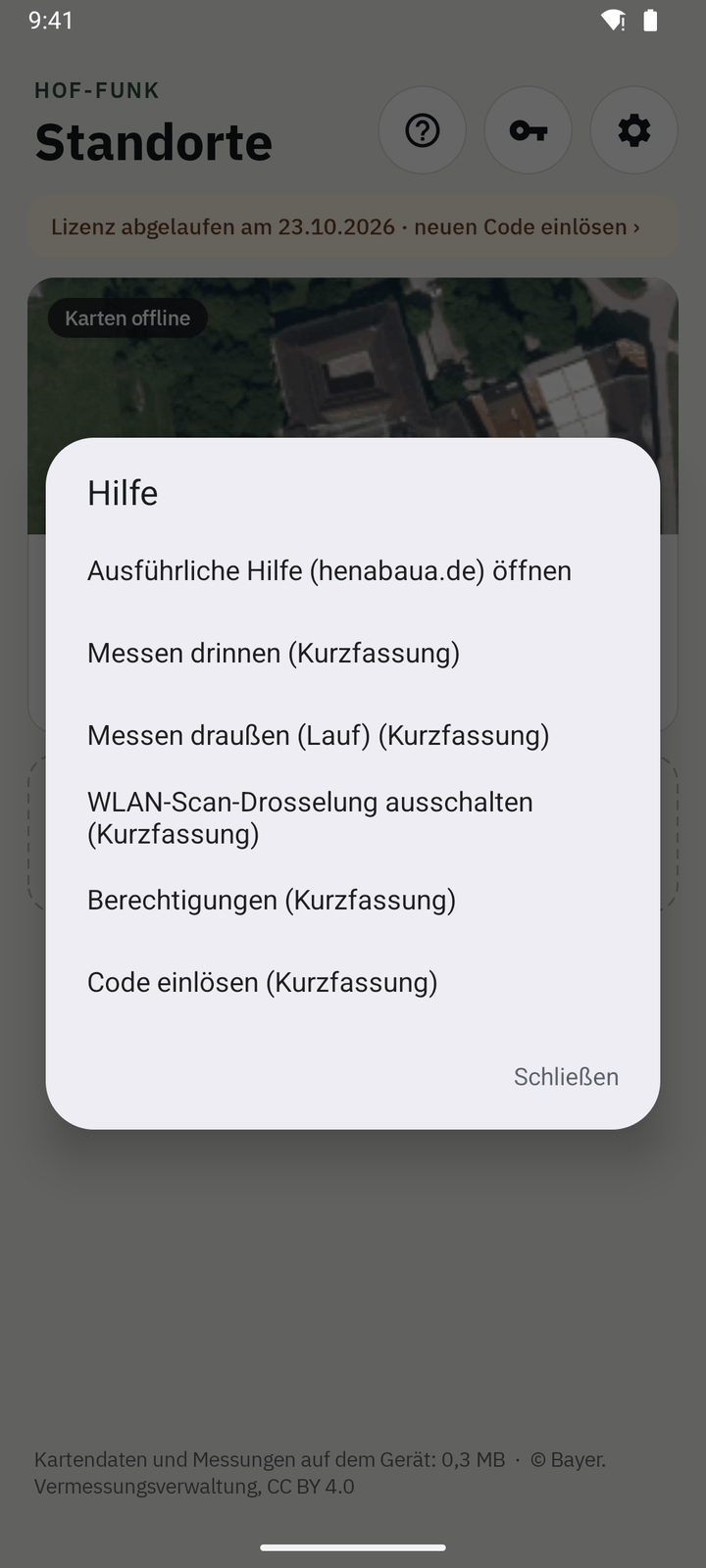 Hilfe in der App, auch ohne Internet