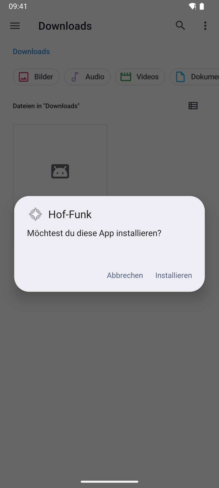Frage „Möchtest du diese App installieren?“