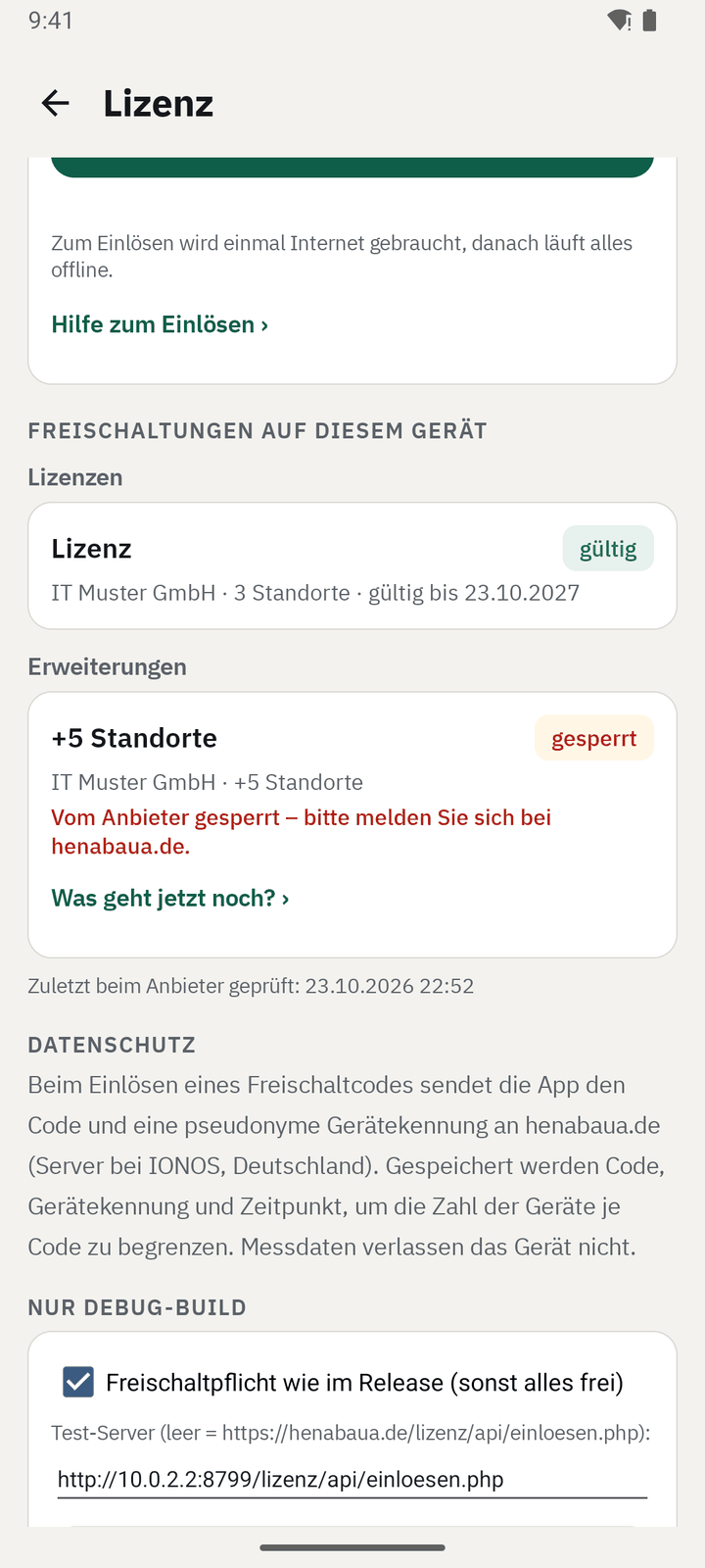 Freischaltung gesperrt
